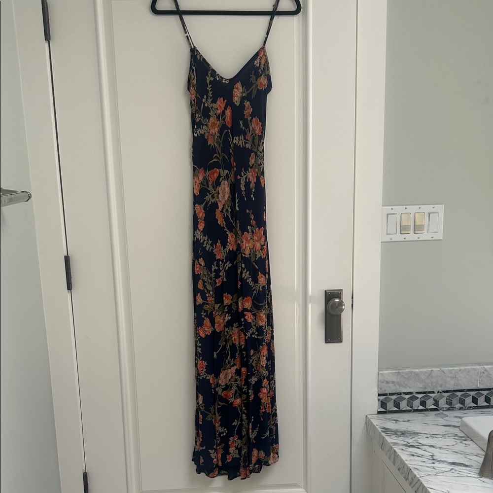 Flynn Skye Floral Maxi Dress - Navy and Orange